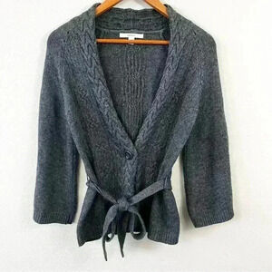 Merona dark gray belted sweater